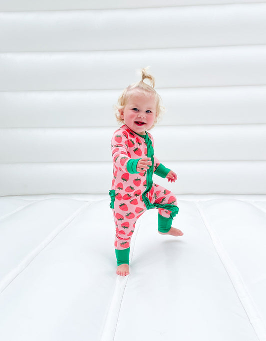 Strawberry Ruffle Romper