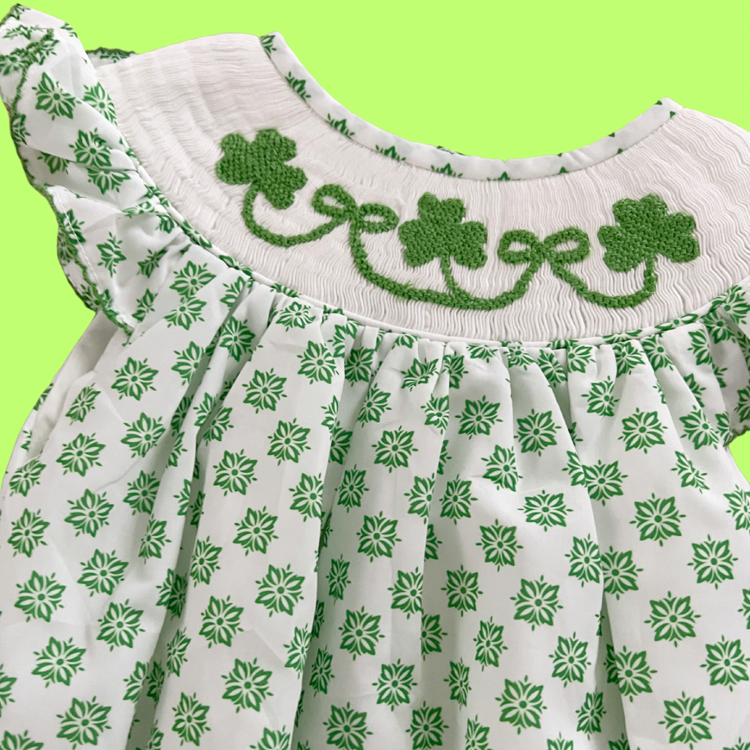 St patricks shop day smocked dress